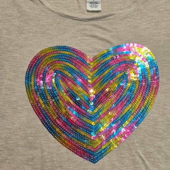For The Republic Sequined Rainbow Heart T-shirt Women's Size S New Preppy - Picture 3 of 8